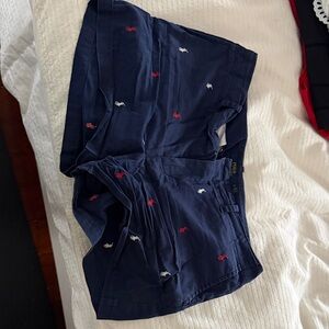 Ralph Lauren Navy Embroidered Bermuda Shorts with Red & White Accents